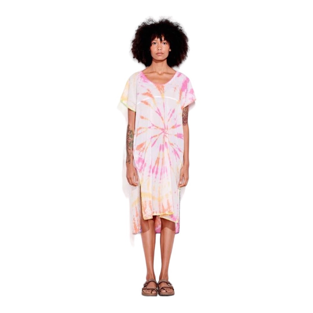 Sundry Embroidered tie dye kaftan cover-up 4(XL)